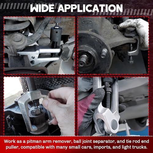 5-in-1 Ball Joint Separator | Pitman Arm Puller Tie Rod End Tool Set for Front End Service, Splitter Removal Kit Ball Joint Removal Tool - color: Red