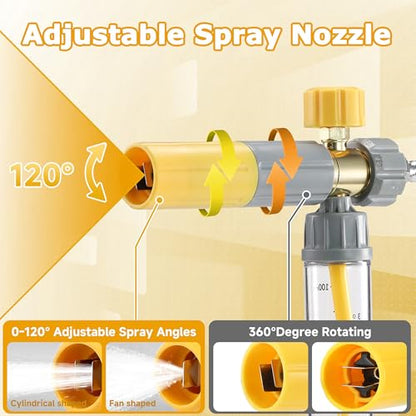 M MINGLE Mini Foam Cannon, Pressure Washer Foam Cannon with 5 Nozzle Tips | Undiluted Thick Adjustable Foam, 1/4" Quick Connect, Ideal for Car Wash, Patio & Deck Cleaning - size: 100 ML