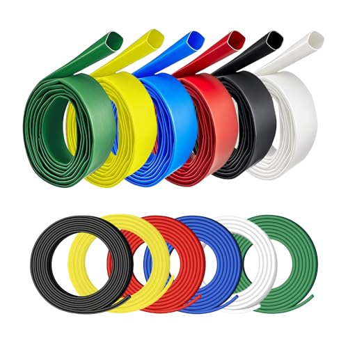 24 Ft (12 x 2ft) 1/4 & 1/8 Inch Heat Shrink Tubing Roll Kit, 3:1 Adhesive Lined Wire Shrink Wrap, Marine Grade Waterproof Insulated Sealed, for Home Use & Industrial Applications - color: 1/4in+1/8in 6 colors 24 FT