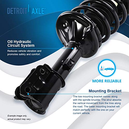 Detroit Axle - Pair Front Struts for Hyundai Accent 2000-2005, 2 Ready Struts w/Coil Spring Assembly 2001 2002 2003 2004 Replacement Suspension Quick Install Ready Struts Shocks Assembly - size: 171400_171401/PAIR