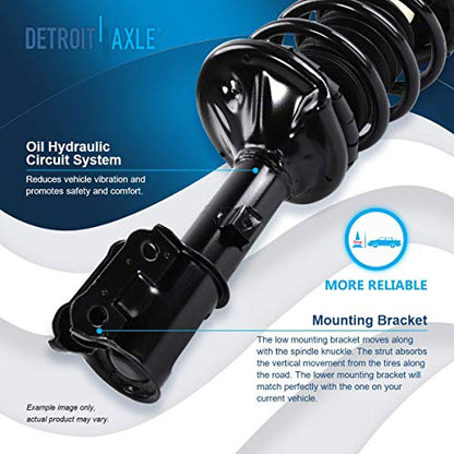 Detroit Axle - Pair Front Struts for Hyundai Accent 2000-2005, 2 Ready Struts w/Coil Spring Assembly 2001 2002 2003 2004 Replacement Suspension Quick Install Ready Struts Shocks Assembly - size: 171400_171401/PAIR