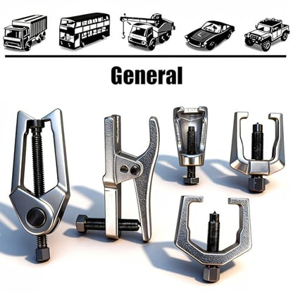 3+2 Piece Ball Joint Separator Pittman Arm Puller Pull Rod End Tool | 5-in-1 Front Service Kit, Pull Rod and Ball Joint