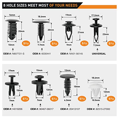 GOOACC 88Pcs Trim Removal Tool, Auto Push Pin Bumper Retainer Clip Set Fastener Terminal Remover Tool Adhesive Cable Clips Pry Kit Car Panel Radio Removal Auto Clip Pliers - color: 88Pcs Clips Removal Kit Blue