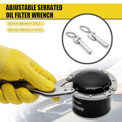 31PCS Oil Filter Wrench Set, Stainless Steel Oil Filter Cap Socket, 1/2" Drive 27mm 32mm 36mm 64mm-101mm Oil Filter Removal Tool, Compatible with VW, Ford, Honda, Toyota, Nissan, Audi, BMW, etc