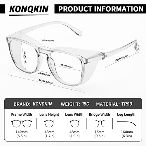 Safety glasses Goggles Nurses Protective Eyewear - Anti Fog Square Frame Stylish Clear Glasses for Women Men - color: B02-clear Purple