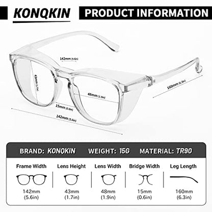 Safety glasses Goggles Nurses Protective Eyewear - Anti Fog Square Frame Stylish Clear Glasses for Women Men - color: B05-clear Pink