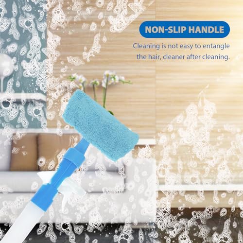 Double-Sided Window Wiper Cleaner 2pcs Blue Water-Jet Glass Cleaning Tool for Dirt Removal and Water Spots, Reusable Squeegee for Home, Shower, and Car Windows