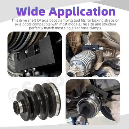 Swpeet 23Pcs Carbon Steel CV Axle Boot Clamp Tool with CV Boot Clamps, Wrench and Glove Assortment Kit, Boots Clamps Pliers Drive Shaft Axle Removal and Installation Tool for Most Cars - style: CV Boot Clamps and Drive Shaft Clamping Tool