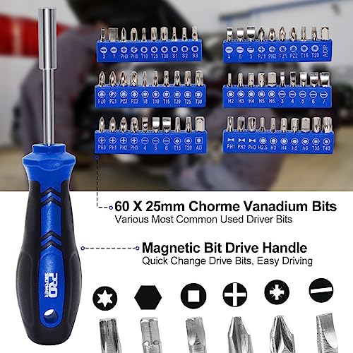 Prostormer 240-Piece Mechanics Tool Set, Socket and Wrench Kit | SAE and Metric Sizes, 3/8 & 1/2-Inch Drive Ratchet, General for Automotive Car and Home Repair