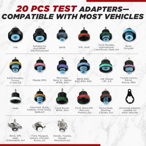 28Pcs Coolant Pressure Tester & Vacuum Refill Kit with Gauge | Used for automobile cooling system inspection; supports radiator water tank leakage detection