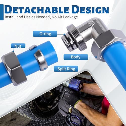 Shop Air Line Kit 3/4” 200FT Compressed Air Piping System HDPE-Aluminum-HDPE Air Tubing with 4-Way Aluminum Blocks Brass Valves Air Piping Fittings Kit Air Compressor Accessories for Garage - size: 3/4" OD 200FT