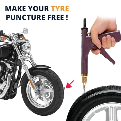 Professional Mushroom Tire Plug Kit –Heavy Duty Tubeless Tire Repair Set for Motorcycles, Cars, Trucks, ATVs & Tractors | Quick & Durable Roadside Flat Fix Solution - color: Red