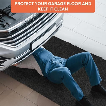 JERIA 2 Pcs 36 X 60 Inch Oil Spill Mat for Under Car Driveway,Oil Leaks Absorbent Oil Pad,Tape Rubber Mat Garage Floor with 16 PCS Tapes - size: 36'' X 60'' (2 PCS)