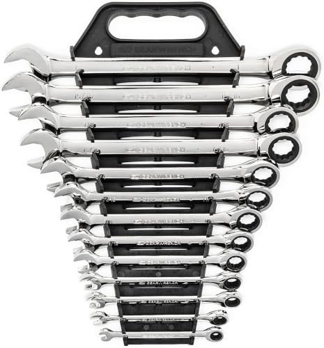GEARWRENCH 13 Piece 12 Point Ratcheting Combination Wrench Set SAE | 9312 (Pack of 6) - size: One Size (Pack of 6), style: 13 Piece SAE