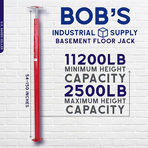 BISupply House Jacks for Leveling Crawlspace 1 Pack - 54-150 inch Adjustable Support Beam Basement Jack Post - Floor Lifting Joist Beam Brace for Cellar Ceiling - Screw Pole Jack - size: 54-150 Inch (1 PACK)