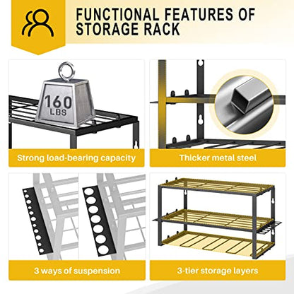 Spacecare Power Tool Organizer- Power Drill Tool Holder- Heavy Duty Tool Shelf & 1 Pack 3 Layers Tool Rack Cordless Drill Holder- Floating Tool Shelf Wall Mounted Tool Storage Rack for 4 Drill Holders - style: 4 Drill Holders A