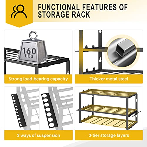 Spacecare Power Tool Organizer- Power Drill Tool Holder- Heavy Duty Tool Shelf & 2 Pack 3 Layers Tool Rack Cordless Drill Holder- Floating Tool Shelf Wall Mounted Tool Storage Rack for 8 Drill Holders - style: 4 Drill Holders B