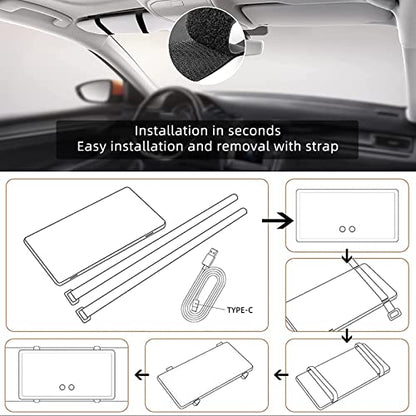 2PCS Car Sun Visor Vanity Mirror with 3 Light Modes & 80 LEDs, Rechargeable LED Cosmetic Makeup Mirror Essentials for Women, Dimmable Touch Control, Universal for Car Truck SUV | LED Cosmetic Makeup Mirror Essentials for Women, Dimmable Touch Control, Uni