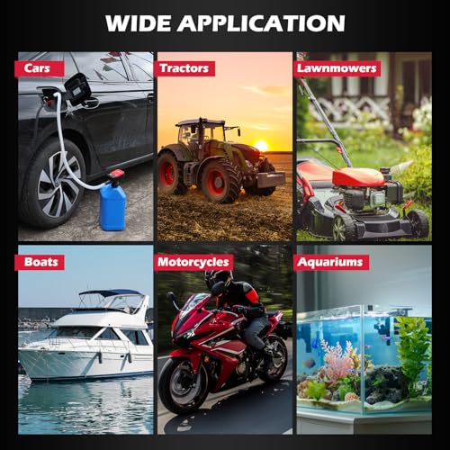 Automatic Fuel Transfer Pump with Auto-Stop Sensor(3.2 GPM), Battery Operated Gas Can Pump with 3 Can Adapters, Extra Long Hose, Portable Fuel Pump for Oil, Diesel, Gasoline (Batteries Not Included) - style: New Version