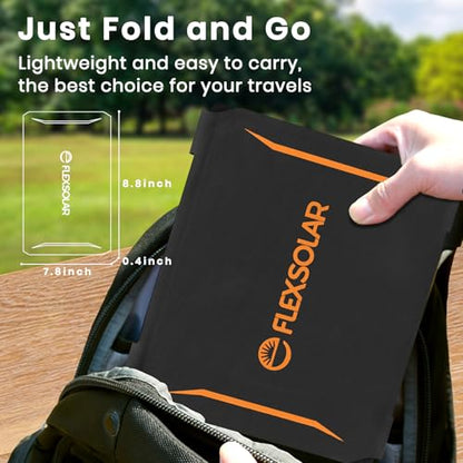 [Upgraded] FlexSolar 15W Small Solar Panel Charger 5V USB Output ETFE Lightweight Foldable Portable Powerfilm Energy IP67 Waterproof Emergency Camping Hiking Backpacking for Cell Phones Fans - size: 15W