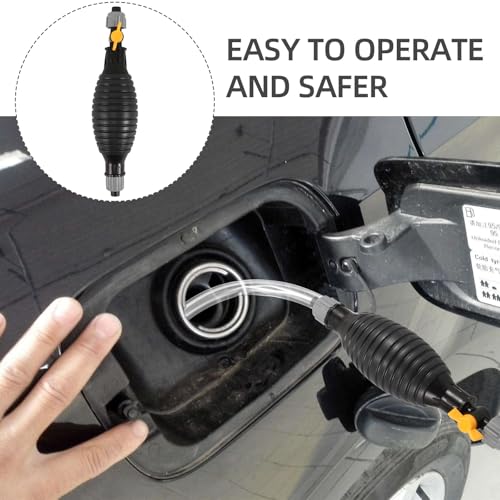 PRETYZOOM Manual Gasoline Transfer Pump with Siphon Hose, Hand Fuel Siphon Kit for Car Liquid Transfer, Portable Gasoline Sucker Pump Suitable for Automotive Fuel and Water Extraction