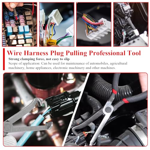 3 Packs Electrical Disconnect Pliers Automotive Electrical Connector Pliers & Fuel Line Clip Remover Tools Automotive Electrical Plug Connector Disconnect Tool/Fuel Injectors (2 Straight + 60 Dgree)