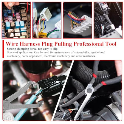 3 Packs Electrical Disconnect Pliers Automotive Electrical Connector Pliers & Fuel Line Clip Remover Tools Automotive Electrical Plug Connector Disconnect Tool/Fuel Injectors (2 Straight + 60 Dgree)