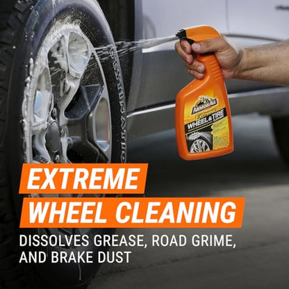 Armor All Wheel Cleaner and Tire Shine Kit, Heavy Duty Car Wheel Cleaner, Extreme Tire Shine Spray and Wash Brush - 3 Count - style: Wheel Cleaner & Tire Shine Kit