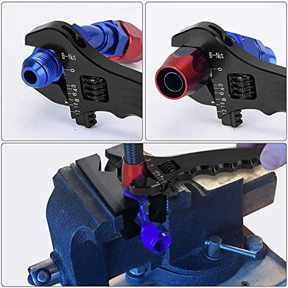 EVIL ENERGY AN Fitting Hose Wrench Adjustable 3AN-12AN Aluminum Black - color: Black, size: Adjustable 3AN-12AN