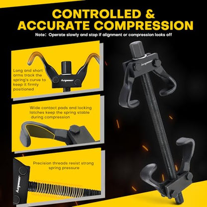 Coil Spring Compressor Tool Set | Coil Spring Compressor for Suspension,Compress,Remove & Install Strut Coil Springs, Fits Most Passenger Cars and Light Trucks