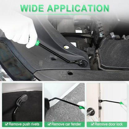 5 pcs Auto Trim Removal Tool Kit, No Scratch Plastic Pry Tool Kit - Interior Door Panel Clip Fastener Removal Set for Vehicle Dash Radio Audio Installer (Green) - color: Green