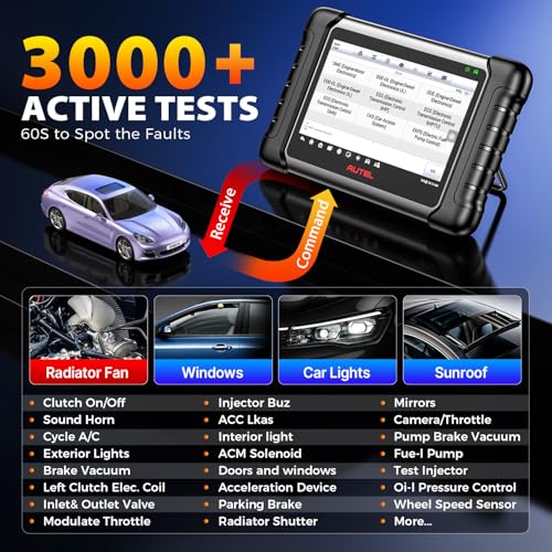Autel Scanner MaxiCheck MX808S, 2026 US Ver of MaxiCOM MK808S MK808Z, Full Bidirectional Diagnostic Scan Tool as MK900 MX900 MK900BT MK808BT PRO, 3K+ Active Test, 28+ Service, OE All System, OS11, FCA