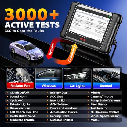 Autel Scanner MaxiCheck MX808S, 2026 US Ver of MaxiCOM MK808S MK808Z, Full Bidirectional Diagnostic Scan Tool as MK900 MX900 MK900BT MK808BT PRO, 3K+ Active Test, 28+ Service, OE All System, OS11, FCA