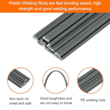 MECCANIXITY 10pcs 13 Inch Plastic Welding Rods PVC Welding Strips Welder Rods for Plastic Welder,Car Bumper, Kayak Repair, Gray - color: Gray, size: 13 Inch