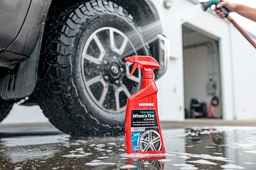Mothers Foaming Wheel & Tire Cleaner, 1 Gallon (05902) | Foaming Action Lifts Brake Dust & Grime, Safe for Factory-Coated Wheels, Restores, Cleans, Finishes Fast, Spot-Free Rinse - size: 128 Ounce (Pack of 1)