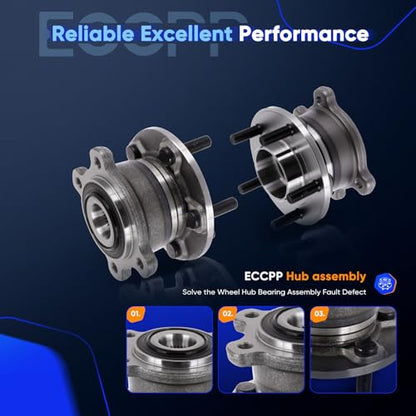ECCPP 512500 Wheel Bearing Hub Assembly for Lincoln MKC 2015-2019 | for Ford Escape 2013-2018 5 lugs Pre-Greased Sealed - size: 512500