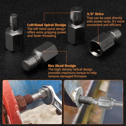 36Pcs Bolt Extractor Set and Spiral Screw Extractors, 2-in-1 Multi-Spline Screw Extractors, Stripped Screw Remover for Damaged, Frozen, Studs, Rusted, Rounded-Off Bolts, Nuts & Screws - size: 36 Pieces