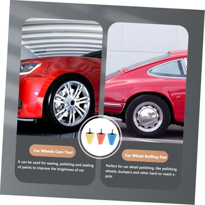 3pcs Car Wheel Polishing Cone Buffing Pads Set Auto Wheel Polishing Sponge for Drill Buffing and Car Maintenance