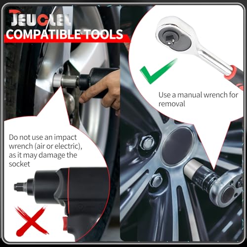 ABC-50 14Pt Outer Ring 4mm Wheel Locking Nut Key for Porsche VW | Wheel Lock Nut Socket Adapter, Anti-Theft Lug Nut Removal Tool, Anti-Theft Screw Remover, Repair Tool, Tyre Fitting, garage - color: ABC-50 Outer ring thickness: 4mm