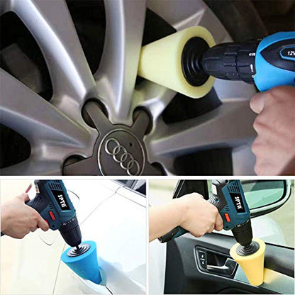 Car Buffers and Polishers Kit for Drill, 14Pcs Drill Polishing Wheel Foam Ball Buffing Pads Sponge Ball for Automotive Car Wheels Care, Metal, Plastic, Ceramic and Glass