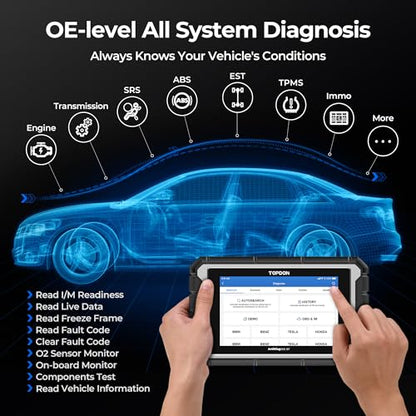 OBD2 Scanner Diagnostic Tool, TOPDON AD900BT Bidirectional Scan Tool with ECU C0ding, 28+ Services, Automotive All Systems Diagnosis Scanner for Car with 2 Years Updates, Active Test