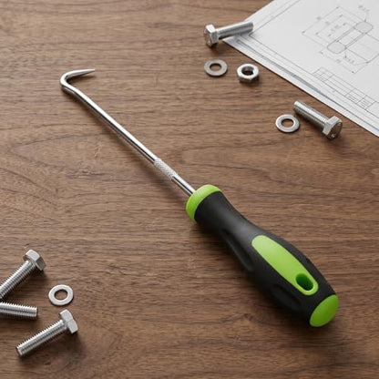 Precision Hook Pick Tool, 6.69 Inch Heavy Duty Stainless Steel Pick with Ergonomic Grip, Ideal for Automotive, Mechanical & Home Repairs