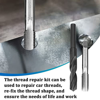 Metric Inserts Kits Thread Repair Tool Kit, M16x2 Thread Repair Kit Stainless Steel Twisted Drill Tap Wrench Threaded, Threaded Insert Tap Insertion Tool for Damaged Thread Repair