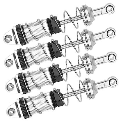 Full Metal Shock Absorber Damper Compatible with MN Model MN128 MN86 MN86K MN86KS G500 1/12 RC Crawler Car (Silver) - color: Silver