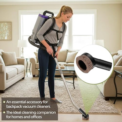 Feekoon 4 Pack 1.5" Vacuum Dust Brush Attachment Compatible with ProTeam Backpack Vacuum Cleaner Parts # 100110-3" Dust Brush W/Reducer 1-1/2", Soft Horse Hair for Detailed Dusting