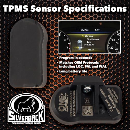 Silverback Automotive One-Direct TPMS Programmable Sensor Set of 20. Multi Frequency (314.9MHz + 315MHz + 433MHz) OE-Level TPMS Sensor Programmable by Any Ateq Mfg. TPMS Tool. (Rubber Valve Stems) - size: 20 Pack with No Tool
