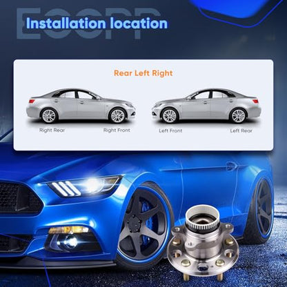 ECCPP 512437 Wheel Bearing Hub Assembly for Hyundai Sonata 2010-2014 | for Kia Optima 2011-2016 5 lugs w/ABS Sensor Pre-Greased Sealed - size: 512437