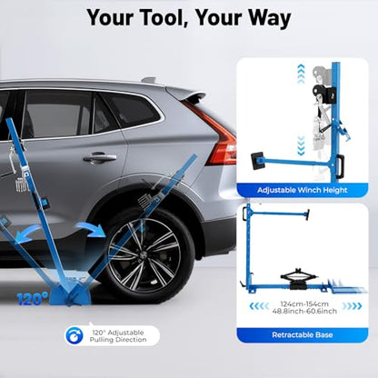 Car Dent Repair Tool Kit - Puller Set for Auto Body Dent Removal, Adjustable Dent Repair Puller Machine with 1763lbs Pulling Force, Manual Auto Jack Puller for Car Body Wheel Arches Repair