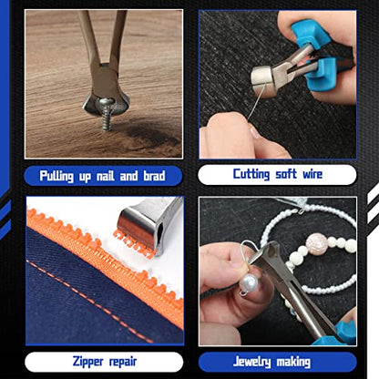SPEEDWOX 5-1/2 Inches Long Reach End Nippers Mini End Cutting Pliers | Fine End Cutters, Precision Functional Wire Cutter, For Jewelry Making Carpenter Construction, Nail Remover - style: End Nippers
