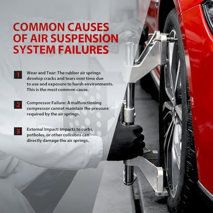 Rear Air Strut and Air Suspension Compressor Pump fit for Chevrolet for Tahoe 2015-2018, for GMC for Sierra 1500 2014-2017, 84176675 Air Suspension Shock Absorber Spring Strut Kit, Set of 3